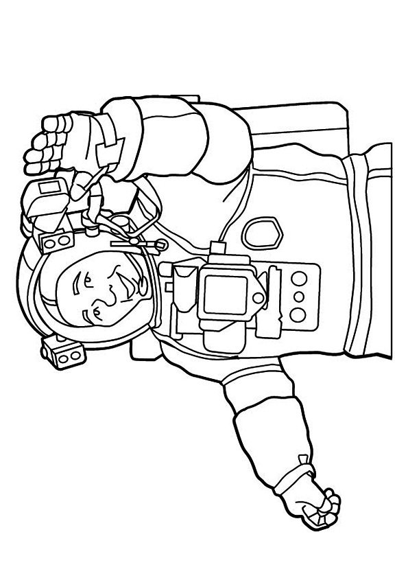 Plansa de colorat cu Astronaut 25 18